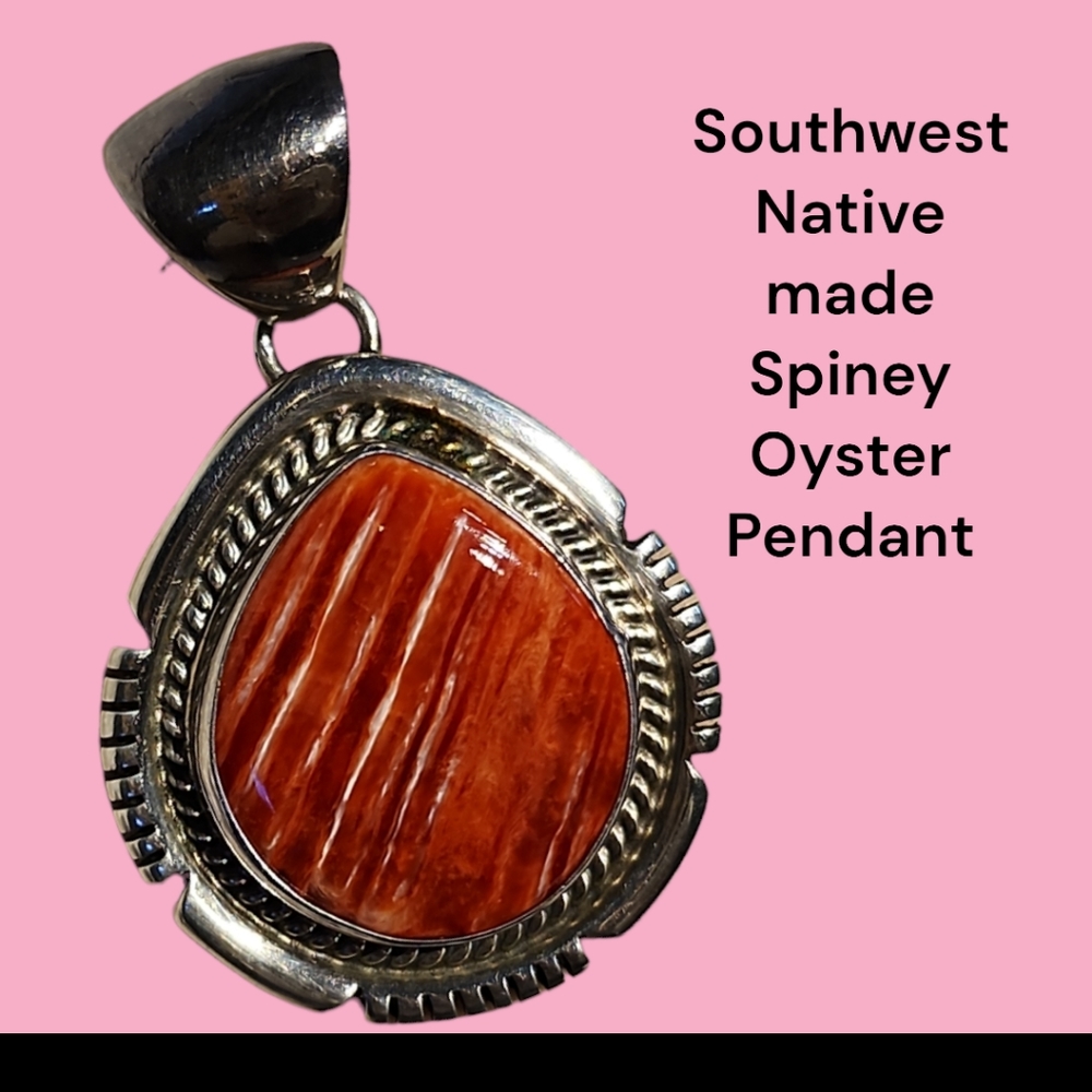 Jon Mc Cray Signed Spiney Oyster and sterling  Pendant